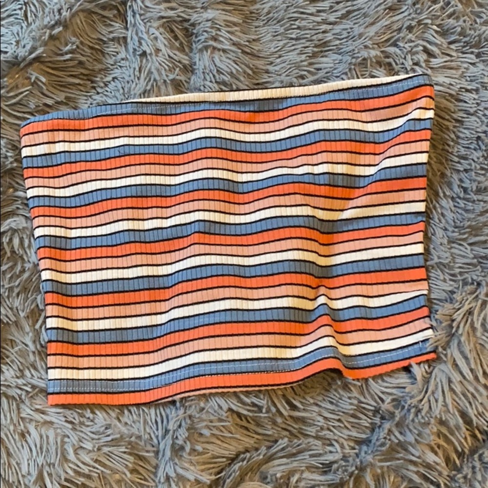 white, pink, blue tube top